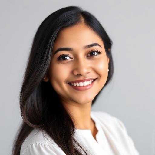 Portrait of Silpa K, 10-week clinical research mentee, smiling at the camera
